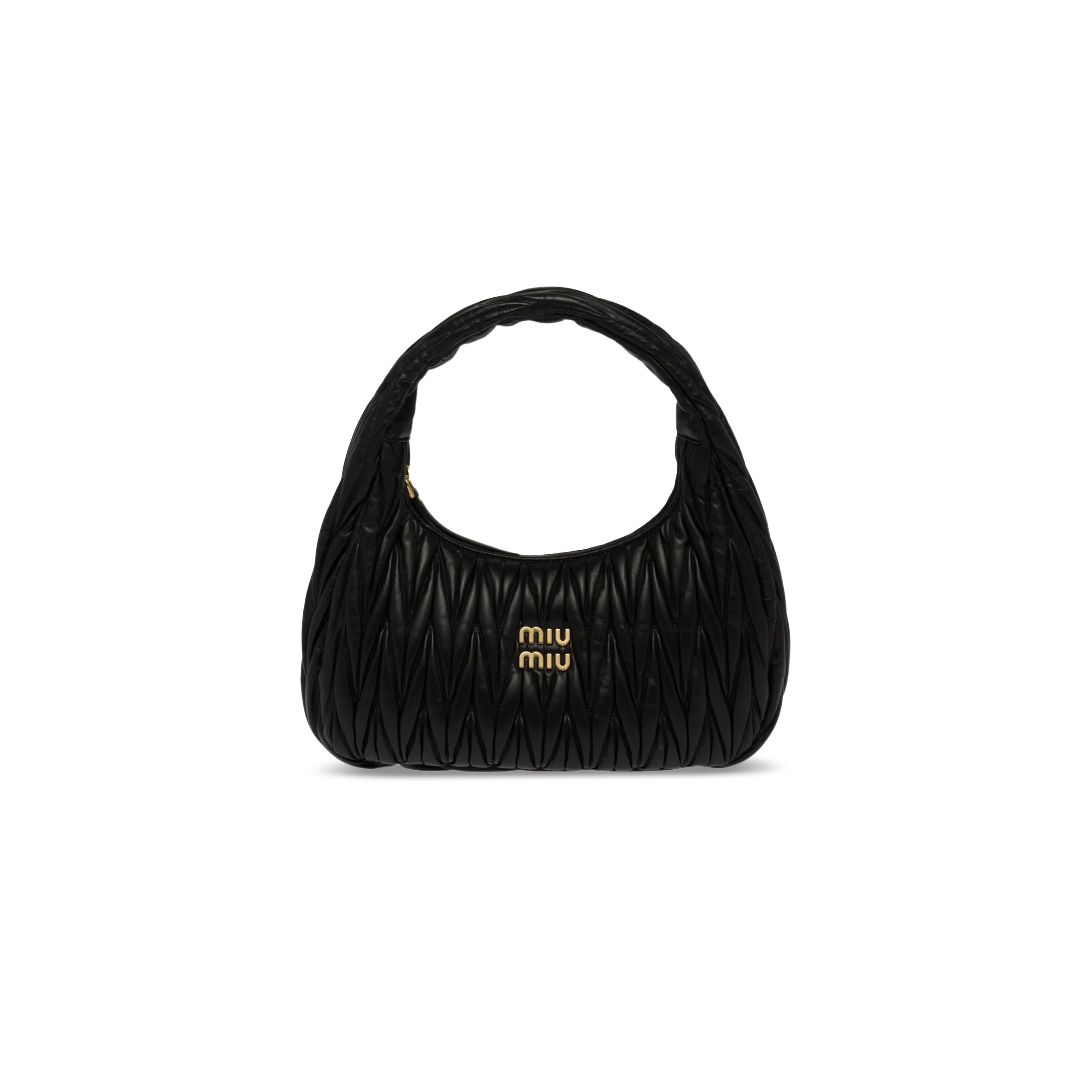 MIU MIU WANDER MATELASSÉ NAPPA LEATHER HOBO BAG 5BC108 (29*24*9.5cm)